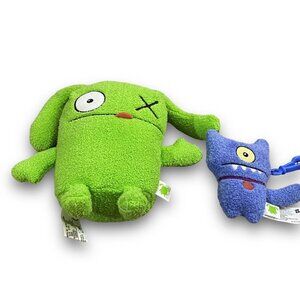 Ugly Dolls Ox Plush Mayor Uglyville Hasbro 2019 Green Stuffed & Blue Keychain